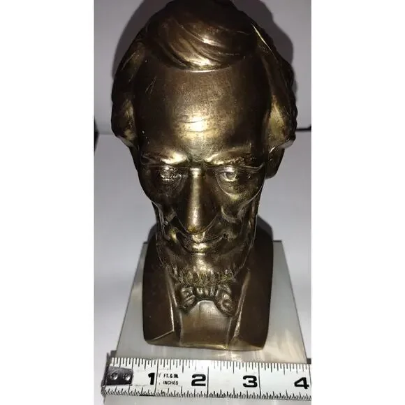 Vintage Bronze Bust of Lincoln w/Onyx Base - Picture 9 of 9